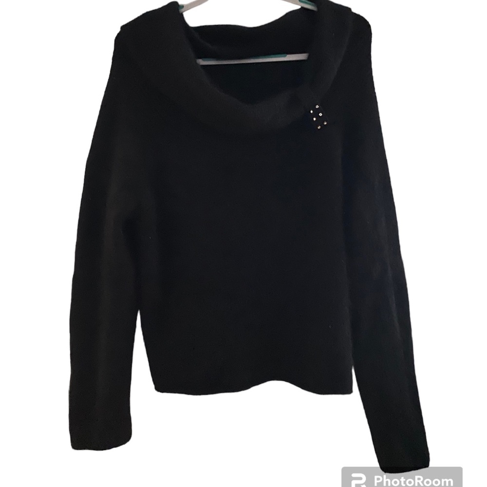 Vintage Twiggy Angora Black Sweater Size Large